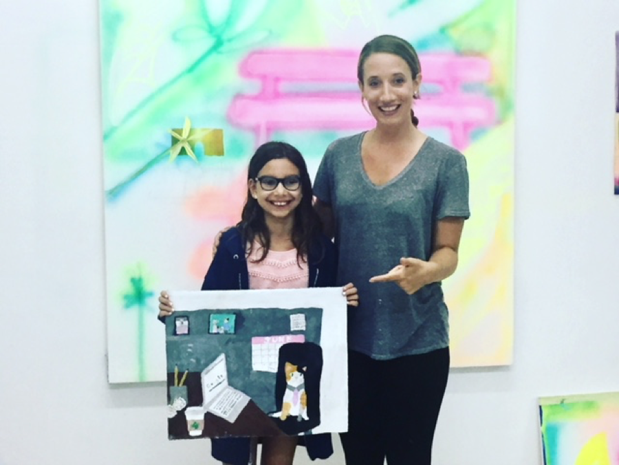 Mary and I
When I bought her piece - 2017
(Mary took art classes at One River Englewood – I reached out and bought her painting!) 
