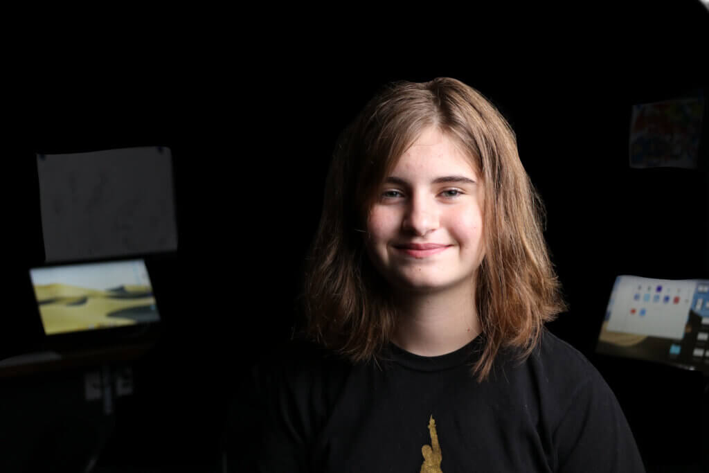 Charlotte T., 14, has been a student at One River School Port Jefferson (NY) for about 2 years