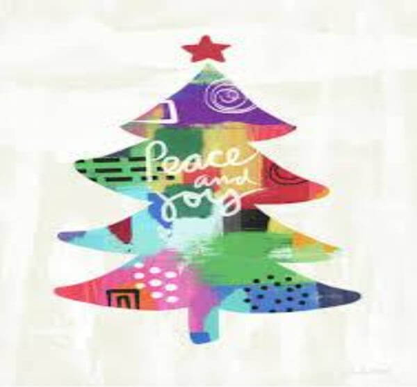 colorful Christmas tree drawing